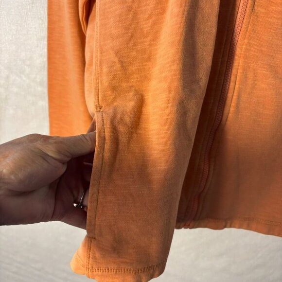 Orvis Womens Orange Full-Zip Lightweight Hoodie, Side Pockets - Picture 3 of 10
